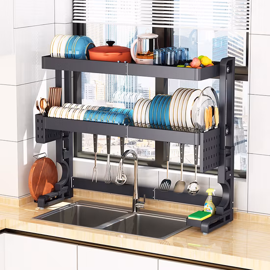 Dish Drying Rack Over The Sink Drainer for Kitchen Organization Space Saver Shelf