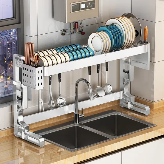 Dish Drying Rack Over The Sink Drainer for Kitchen Organization Space Saver Shelf