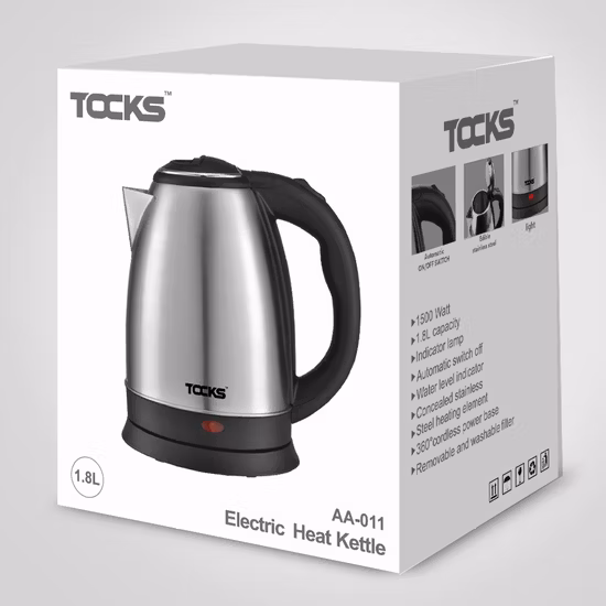 Bouilloires électriques d'acier inoxydable d'eau de café d'eau d'appareil ménager 1.8L